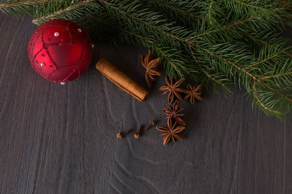 Natal decoração canela anis bugigangas — Fotografia de Stock
