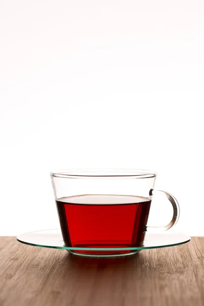 Strawberry tea on the wood table — Stock fotografie