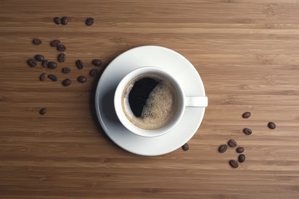 Kaffee-Obertasse von oben — Stockfoto