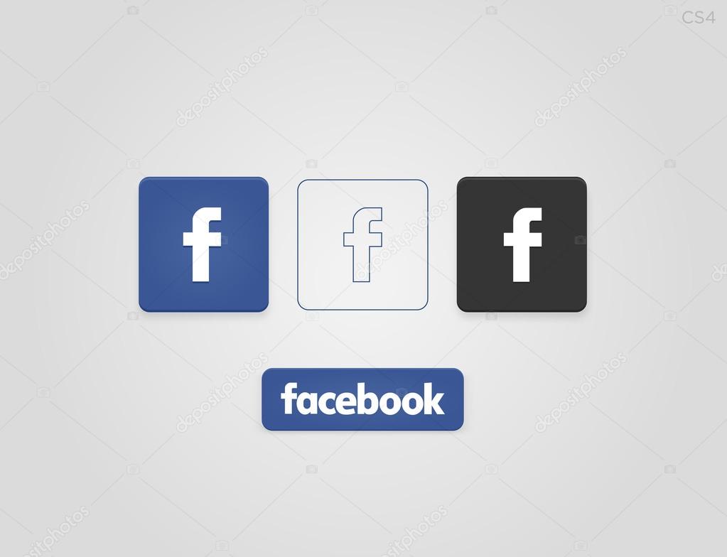 Facebook logo + simple buttons.