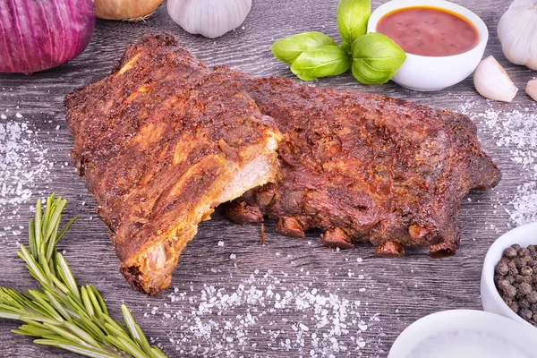 Costillas de cerdo, de cerca — Foto de Stock