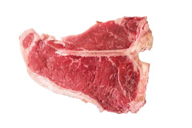 Ham T-bone beyaz izole