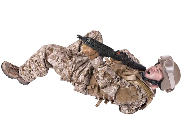 Soldat in Uniform, kampfbereit — Stockfoto
