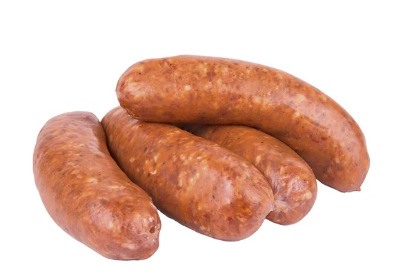 Raw sausage on white background — Stock Photo, Image