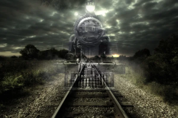 spooky train pictures Mysterious ghost train — Stock Photo, Image