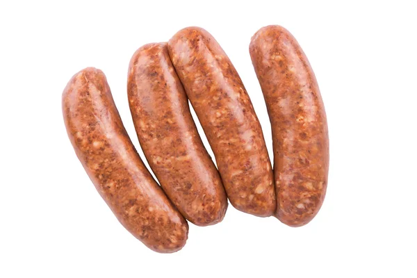 Raw sausage isolated on white — Stock Photo, Image