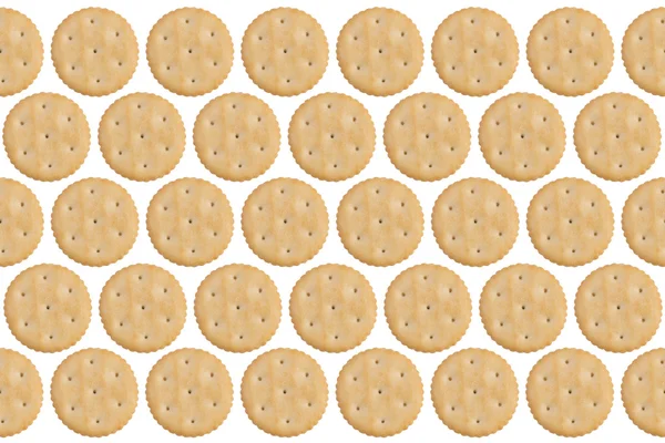 Cracker rotondi isolati su bianco — Foto Stock