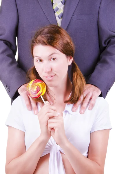 Couple in a sexy role playing game. — Stock Photo, Image