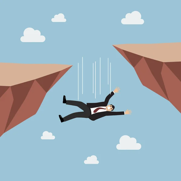 Businessman falling abyss — Stock Vector