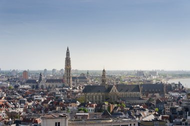 Aerial view on the Cathedral of Our Lady and the Church of Saint