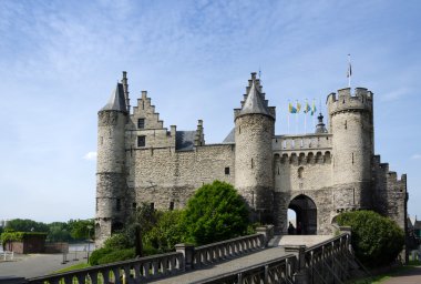 Steen Castle (Het steen) in the old city centre of Antwerp clipart