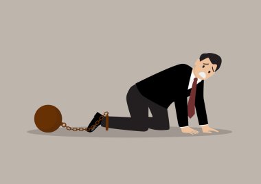 Ağırlık yükü ile umutsuz iş adamı