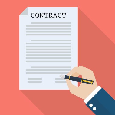 Hand signing contract clipart