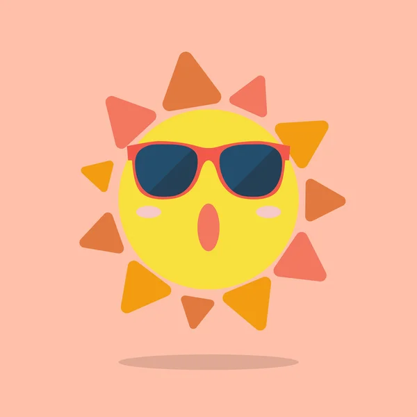 Summer sun wearing sunglasses — Stock Vector