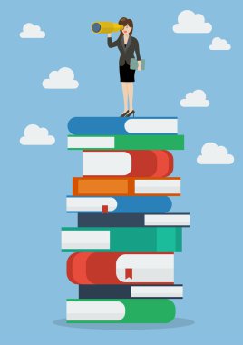 İş kadını geleceğe dair bir sürü kitap arıyorum