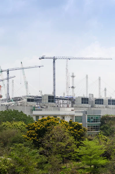 Mega construction site and mega cranes — Stock Photo, Image
