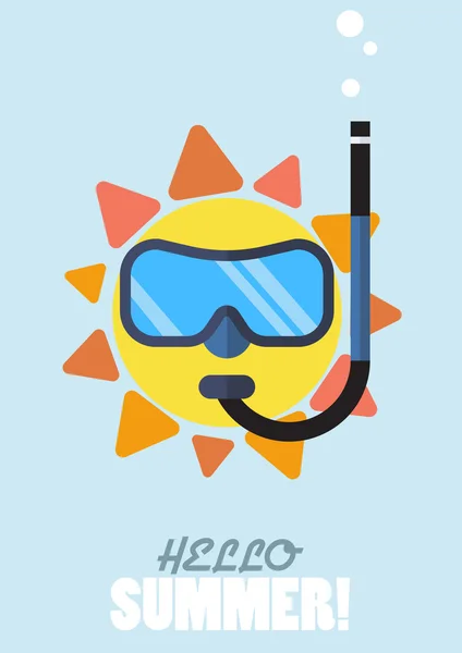 Sol de verano lleva gafas de sol — Stok Vektör