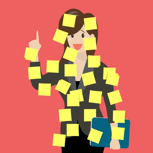 Sticky notes fille — Image vectorielle