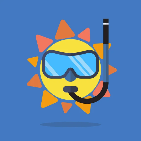 Verão sol vestindo óculos de sol — Vetor de Stock