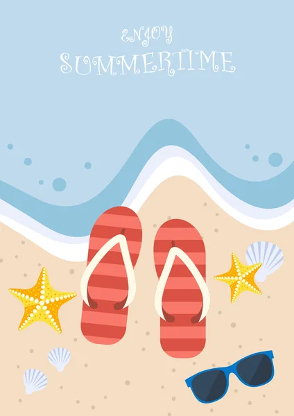 Verano en la playa — Vector de stock