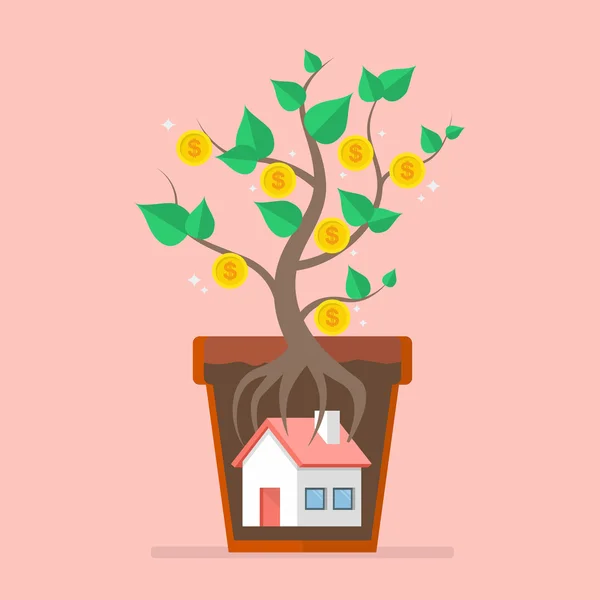 Passive income from real estate — Stock Vector