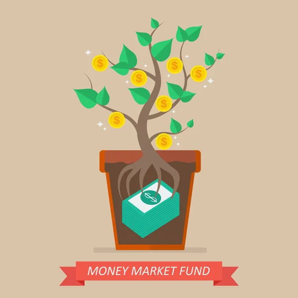 Passive income from money market fund — Stock Vector