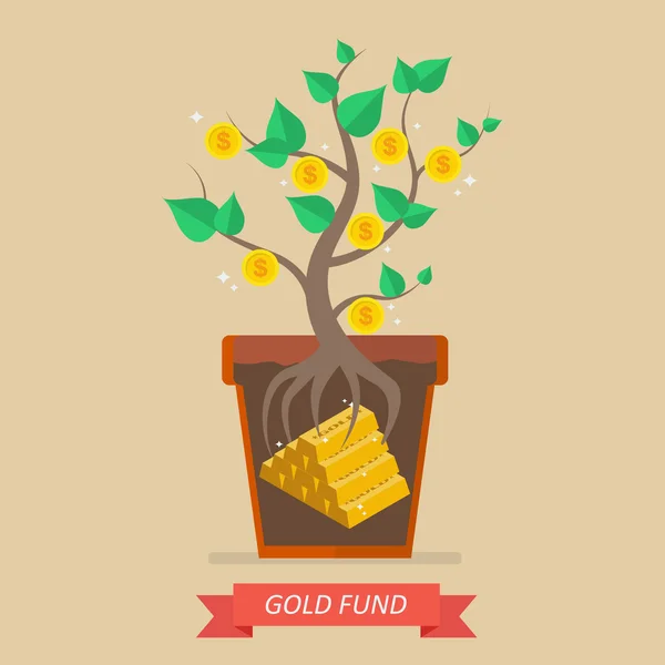 Παθητικό εισόδημα από χρυσό Ταμείο — Διανυσματικό Αρχείο