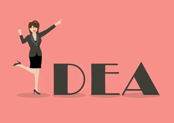 Επιχειρηματική ιδέα ιδέα γυναίκα — Διανυσματικό Αρχείο