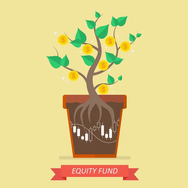 Passieve inkomsten uit de "equity"-Fonds — Stockvector