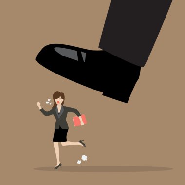 İş kadını stomping ayak uzakta çalıştırmak 