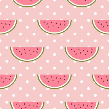 Polka dot ile karpuz seamless modeli