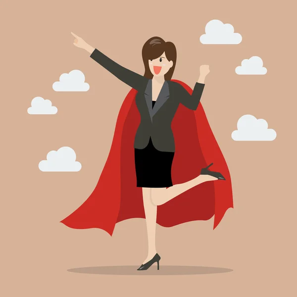 Mujer de negocios superhéroe — Vector de stock