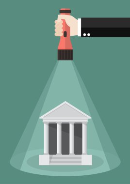 El feneri parlaklık için para tutarak