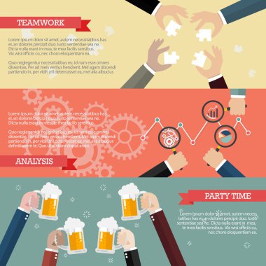 İş takım çalışması Infographic süreci