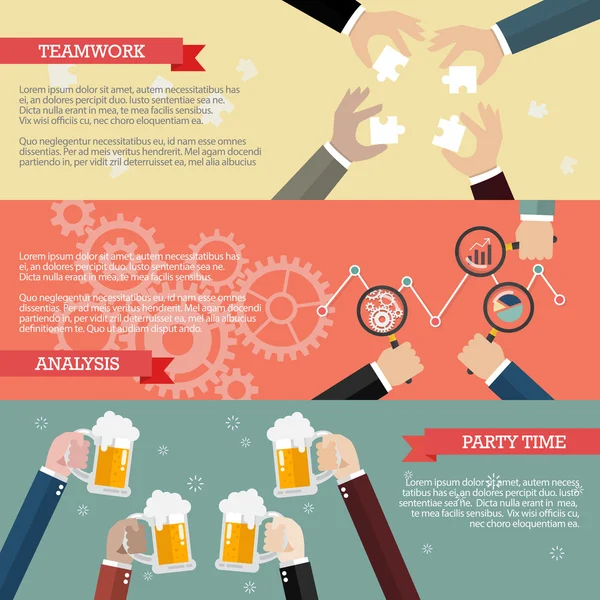Processo di business teamwork infografica — Vettoriale Stock