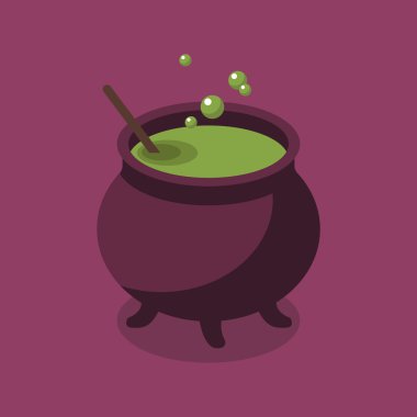 Cadı Pot. Cadılar Bayramı düz simgesi