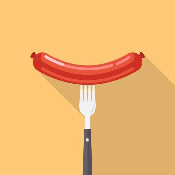Saucisse à la fourchette — Image vectorielle