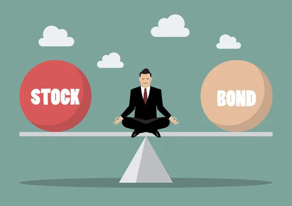 Rebalancing portfolio between stock and bond — Stock Vector