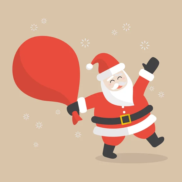 Санта-Клаус с большой сумкой, полной подарков — стоковый вектор