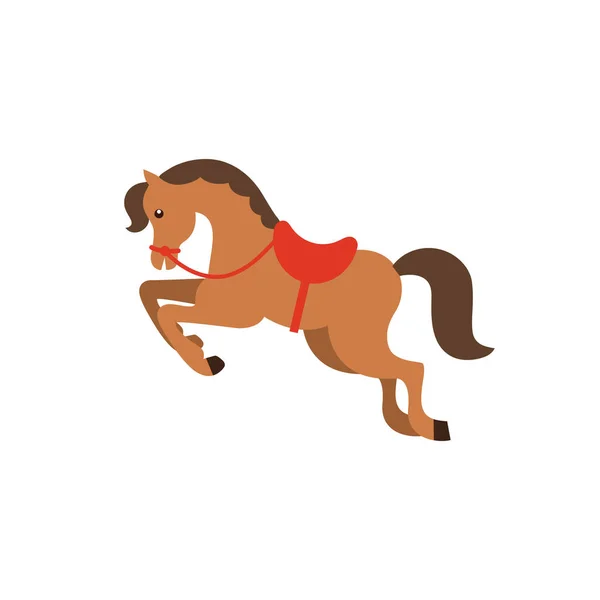 Icono Plano Vector Caballo Ilustración Gráfica Vector Dibujos Animados — Vector de stock