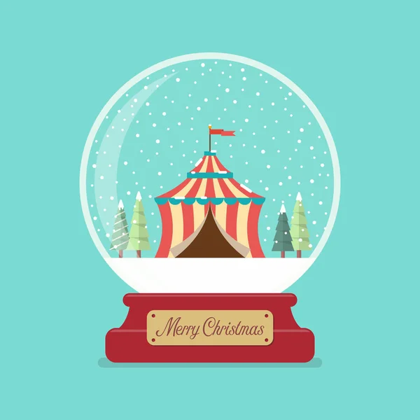 Tenda Circo Bola Vidro Feliz Natal Temporada Inverno Ilustração Vetorial — Vetor de Stock