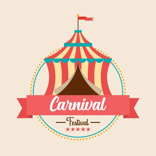 Logo Festiwalu Karnawałowego Namiotem Cyrkowym Ilustracja Wektora — Wektor stockowy