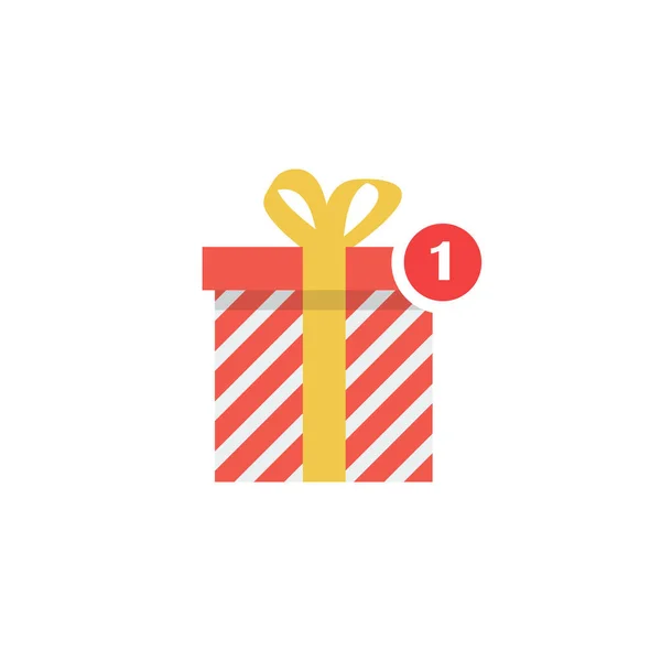 Icono Regalo Notificación Símbolo Alerta Navidad Ilustración Vectorial — Vector de stock