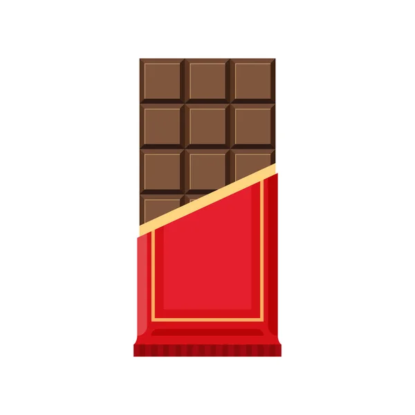 Chocolate Bar Vector Illustration Isolated White Background — Stock Vector