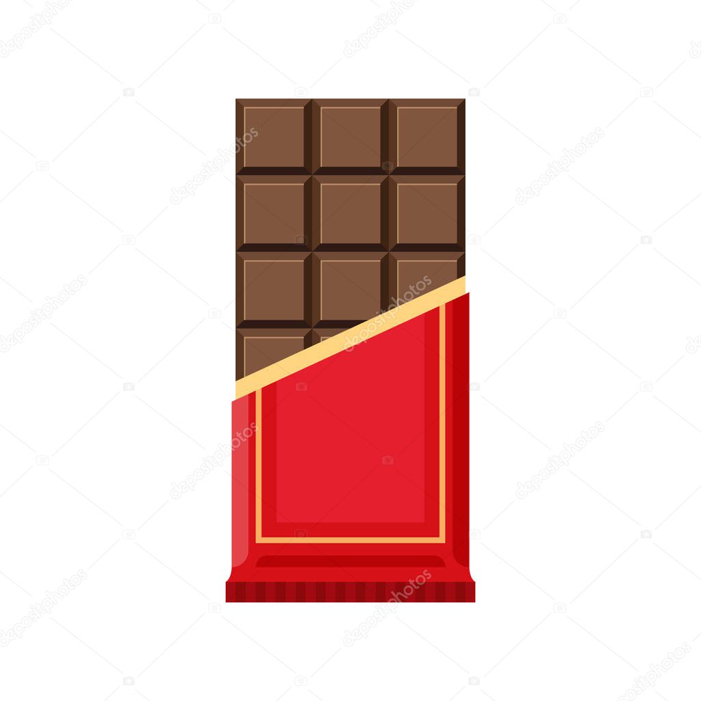 Chocolate bar vector illustration isolated on white background