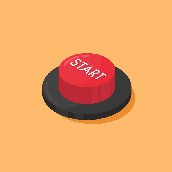 Kırmızı Başlat Düğmesi Vektör Illüstrasyonu — Stok Vektör
