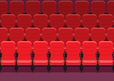 Sinemada kırmızı sandalyeler. vektör illüstrasyonu
