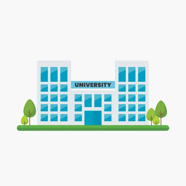 Schoolgebouw Platte Stijl Vectorillustratie — Stockvector