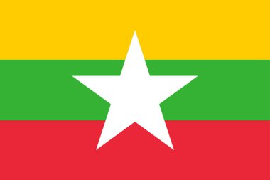 Myanmar vektör illüstrasyonunun bayrağı