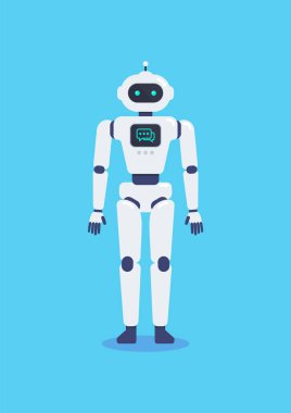 Android Robot Cyborg Teknolojisi. Vektör İllüstrasyonu.